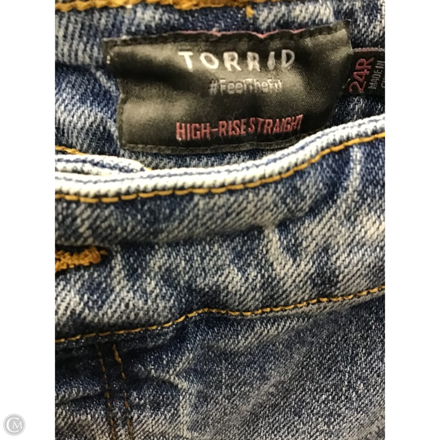 Jeans Straight By Torrid In Blue & Brown, Size: 3x