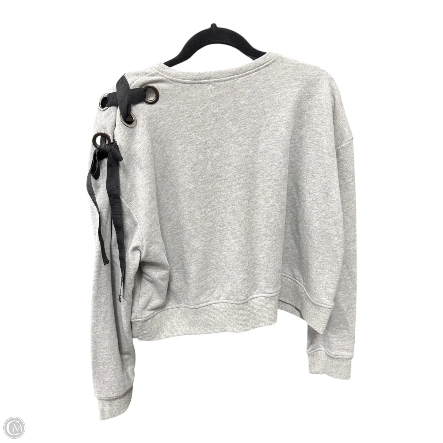 Sweatshirt Crewneck By Promesa In Black & Grey, Size: S