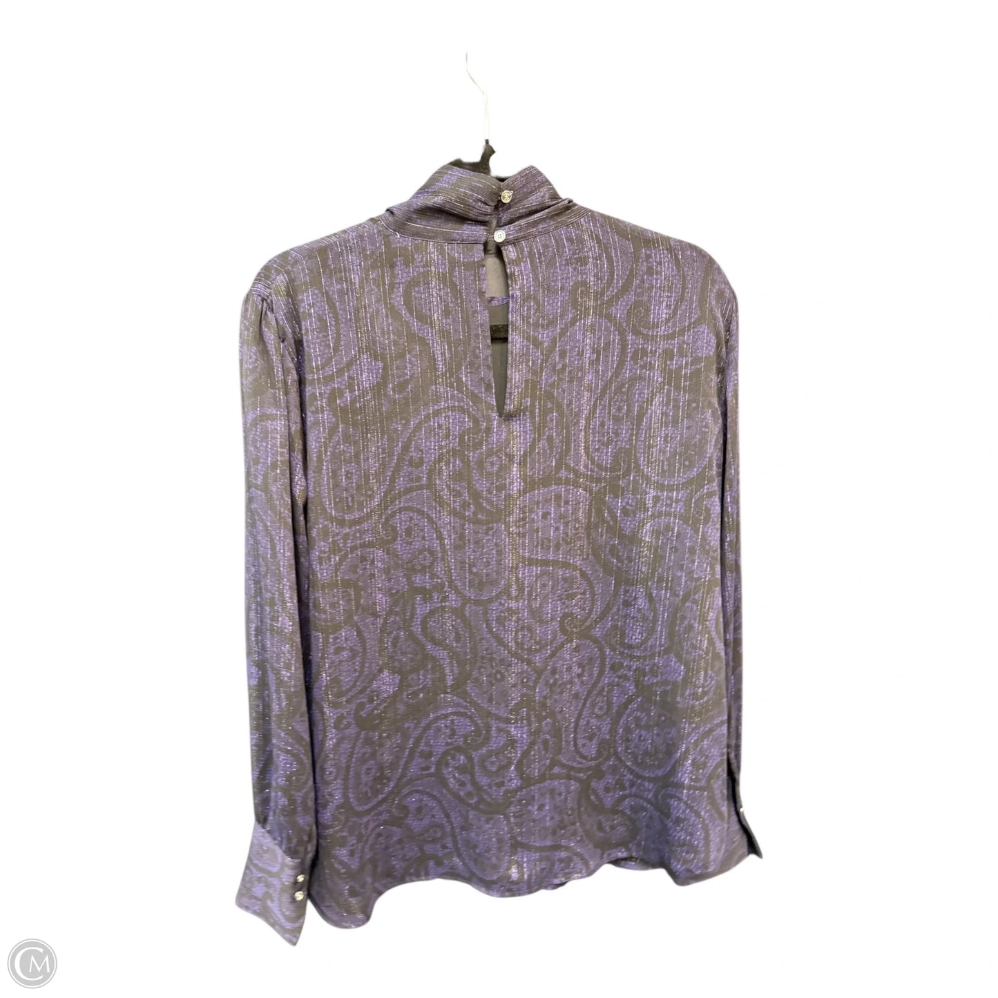 Blouse Long Sleeve By Michael By Michael Kors In Purple, Size: Xl