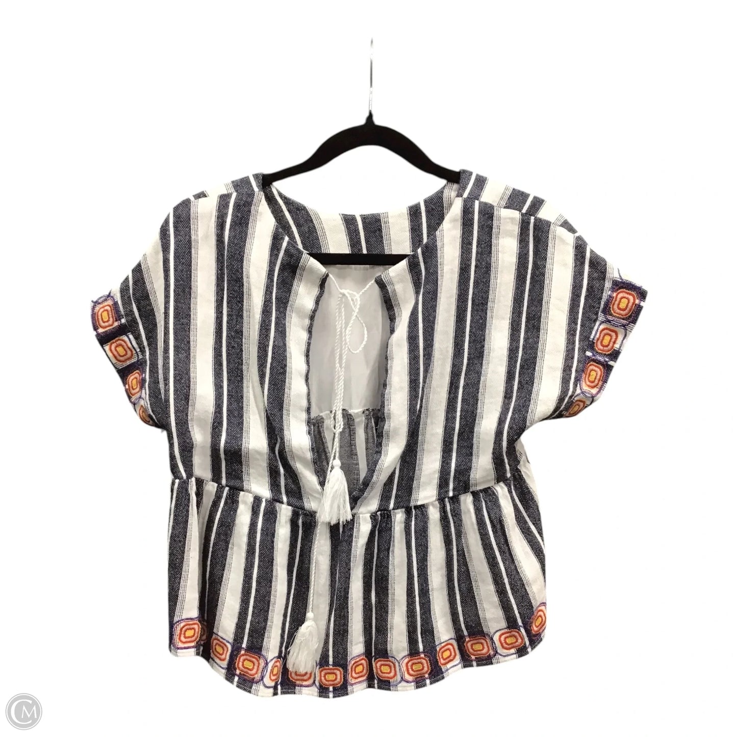 Top Short Sleeve By Maeve In Striped Pattern, Size: M