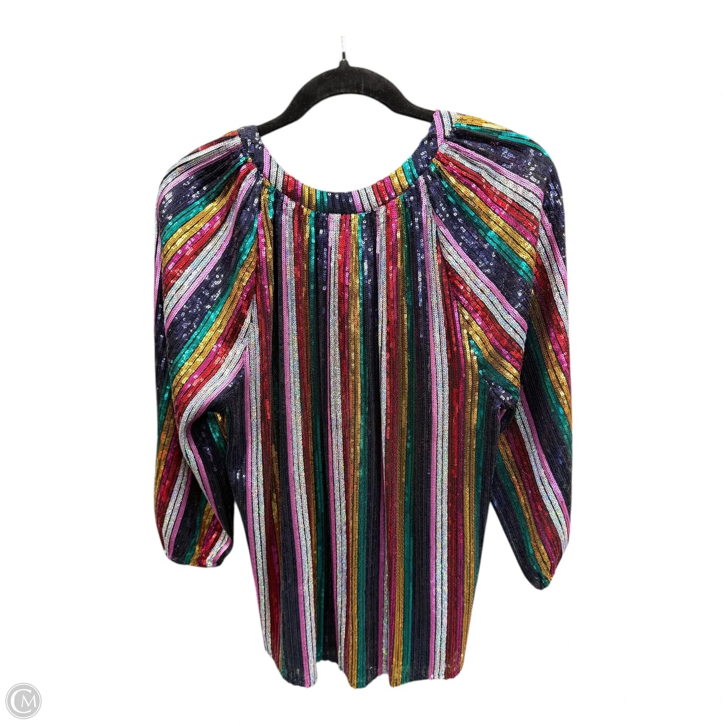 Top Long Sleeve By Crown And Ivy In Rainbow Print, Size: L