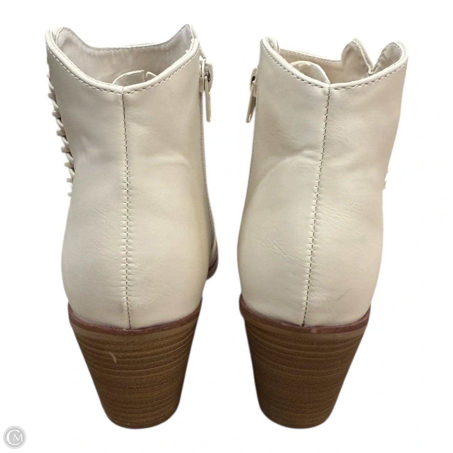 Boots Ankle Heels By Mia In Cream, Size: 9