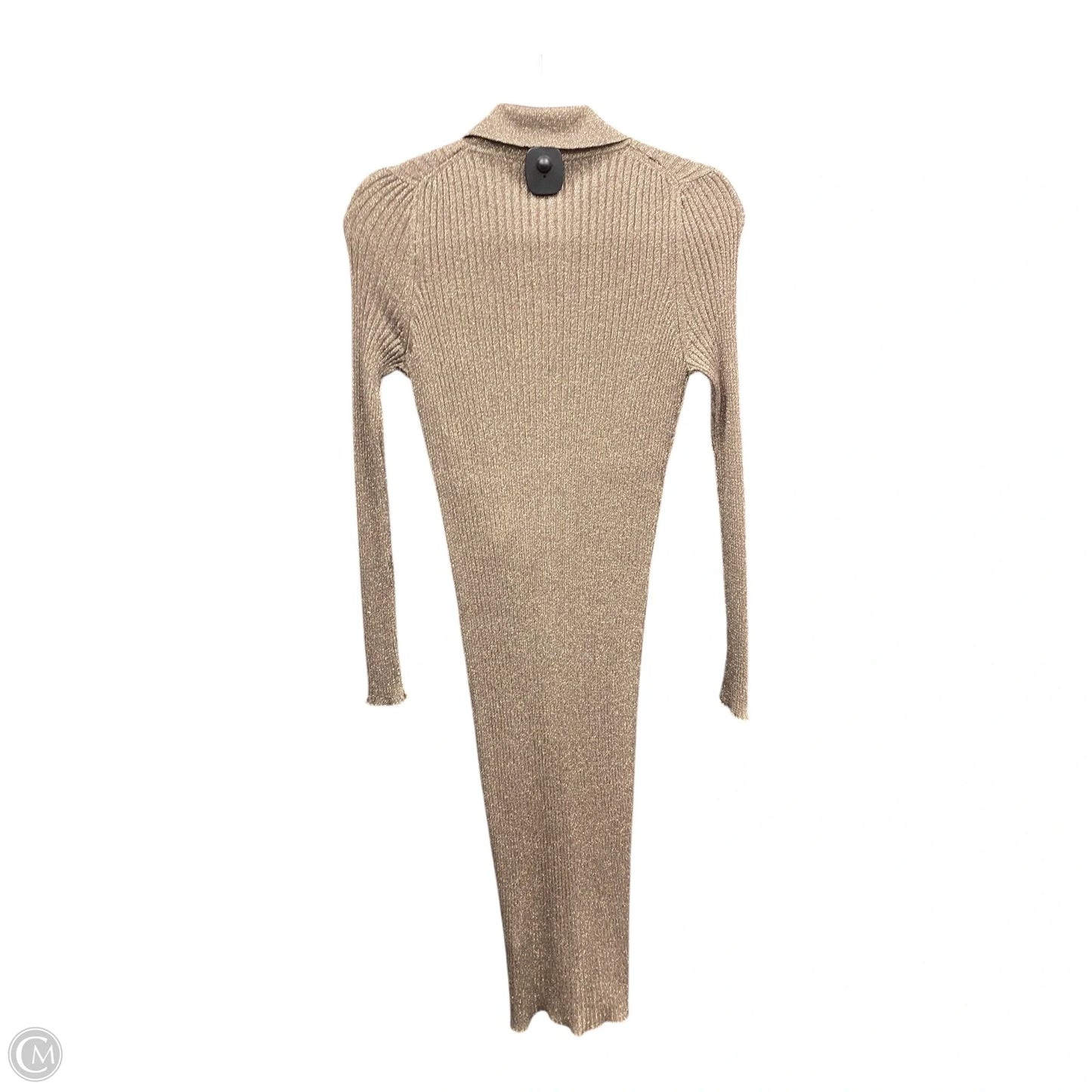 Dress Party Midi By Anthropologie In Gold & Tan, Size: S