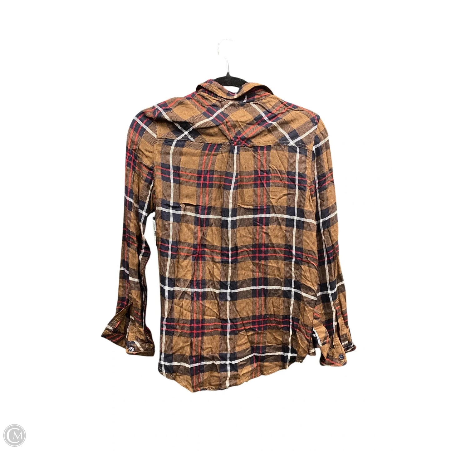Top Long Sleeve By Beachlunchlounge In Plaid Pattern, Size: Xs