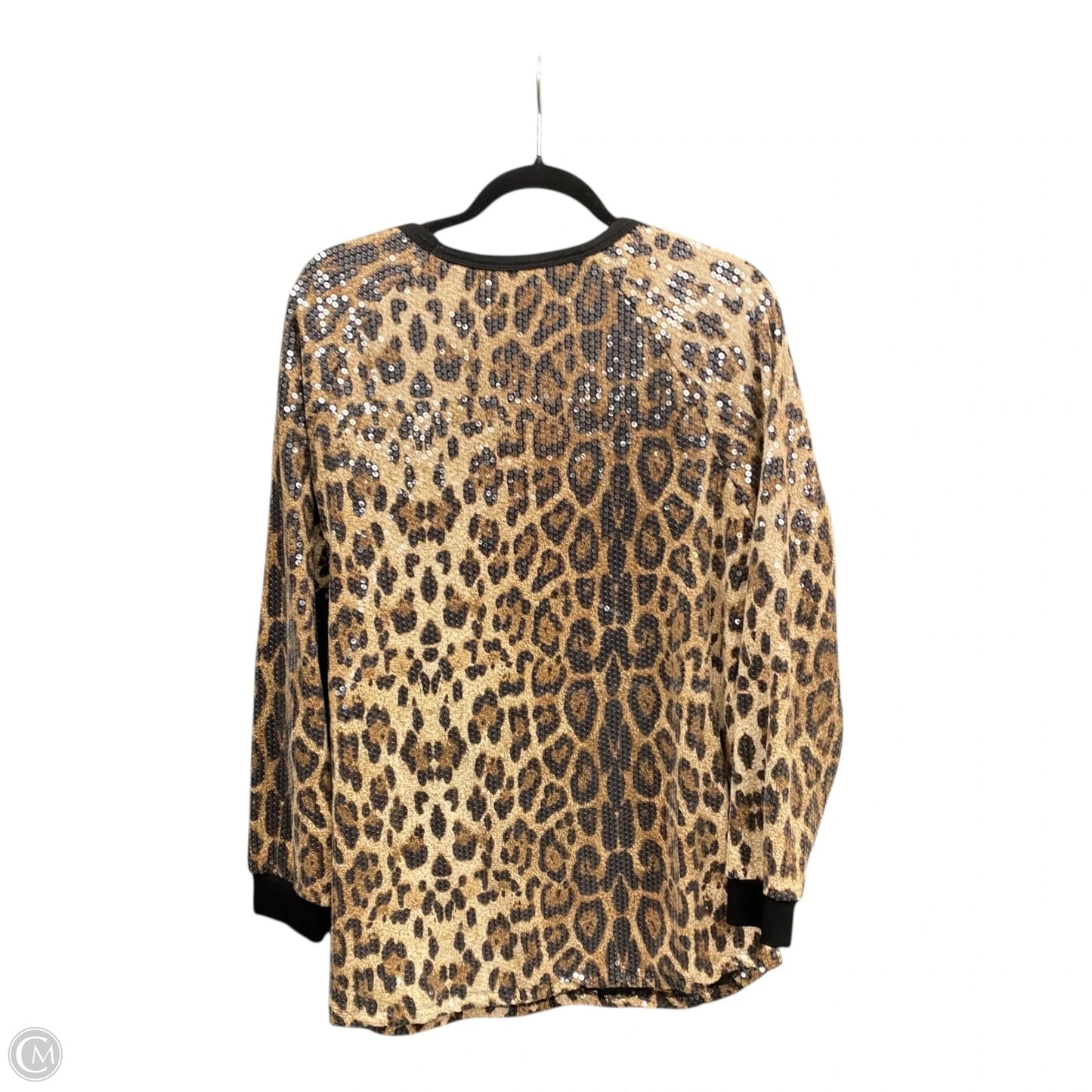 Blouse Long Sleeve By Clothes Mentor In Animal Print, Size: L