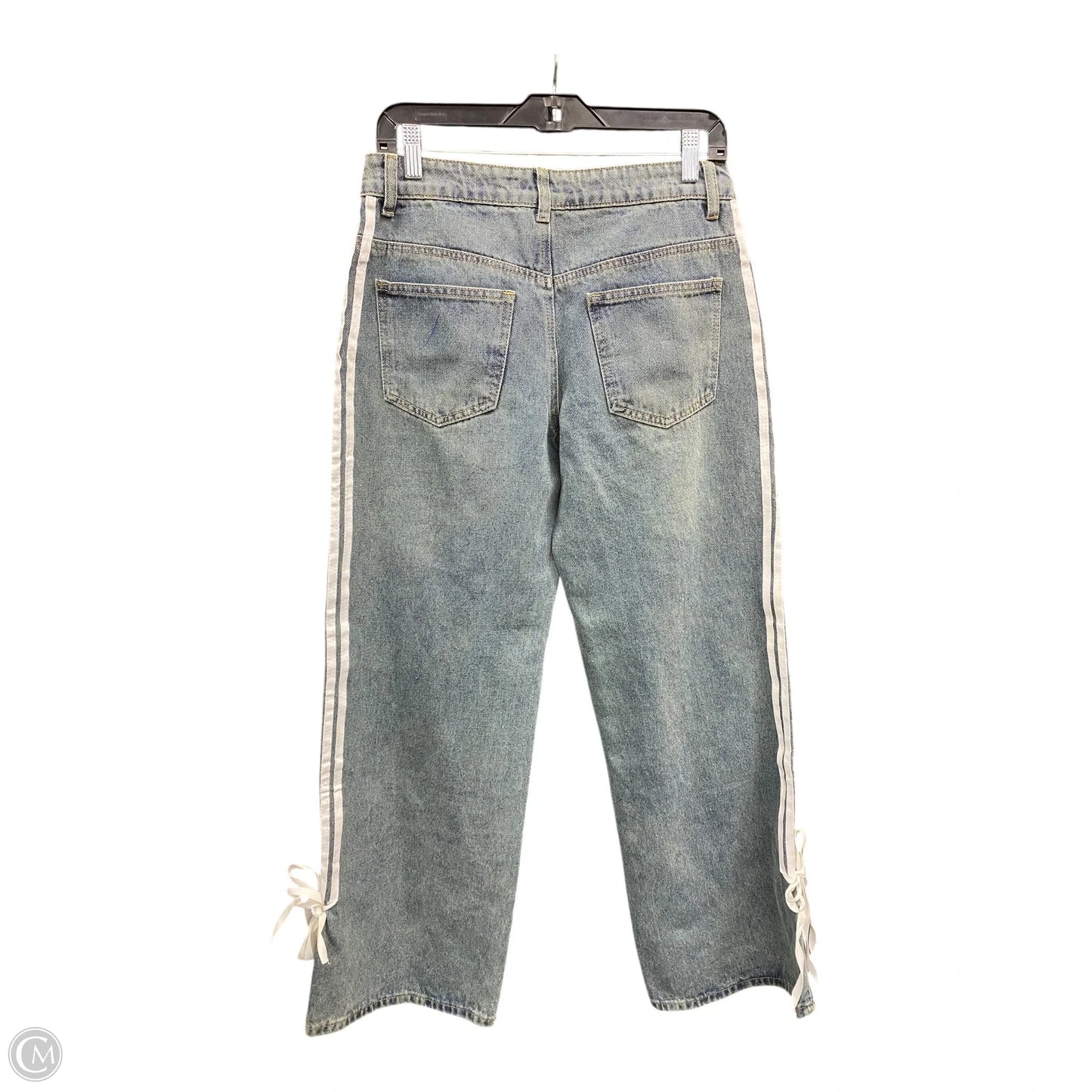 Jeans Wide Leg By Edikted In Blue & White, Size: S