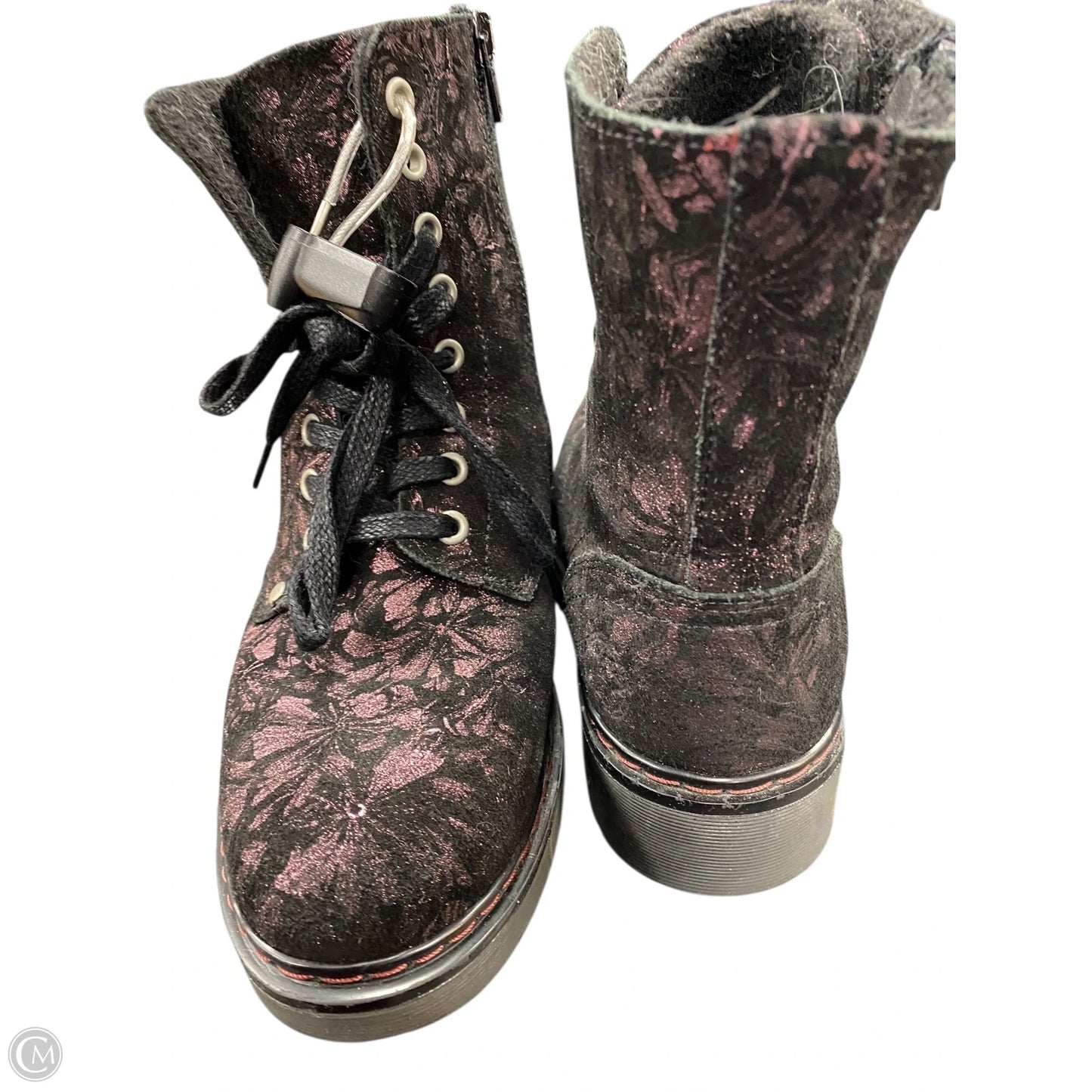 Boots Ankle Flats By Clothes Mentor In Floral Print, Size: 5.5