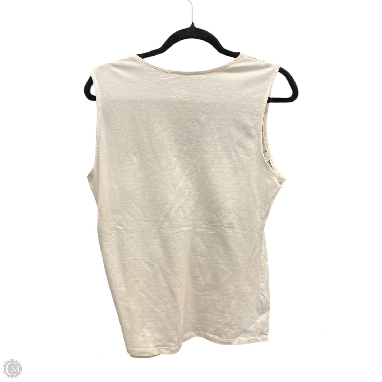 Top Sleeveless By H&m In Cream, Size: L