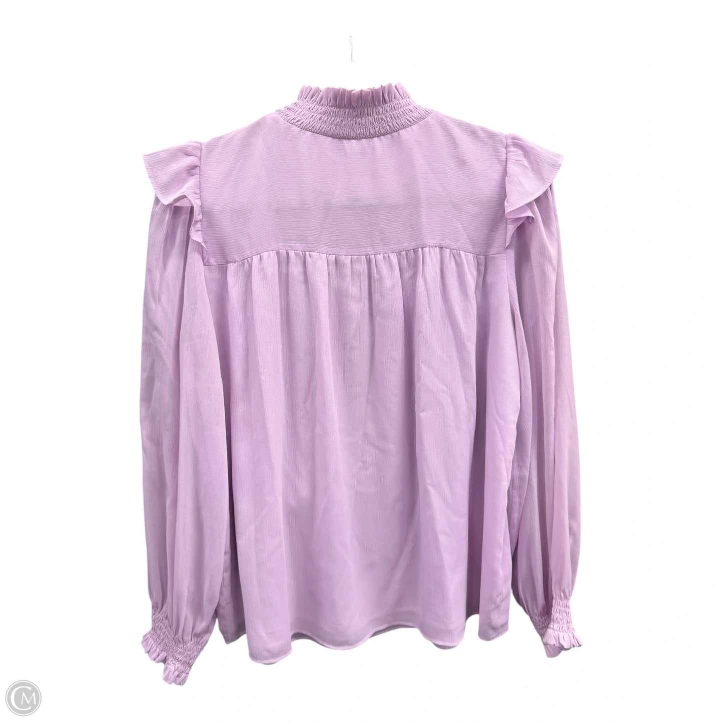 Blouse Long Sleeve By Ann Taylor In Purple, Size: M