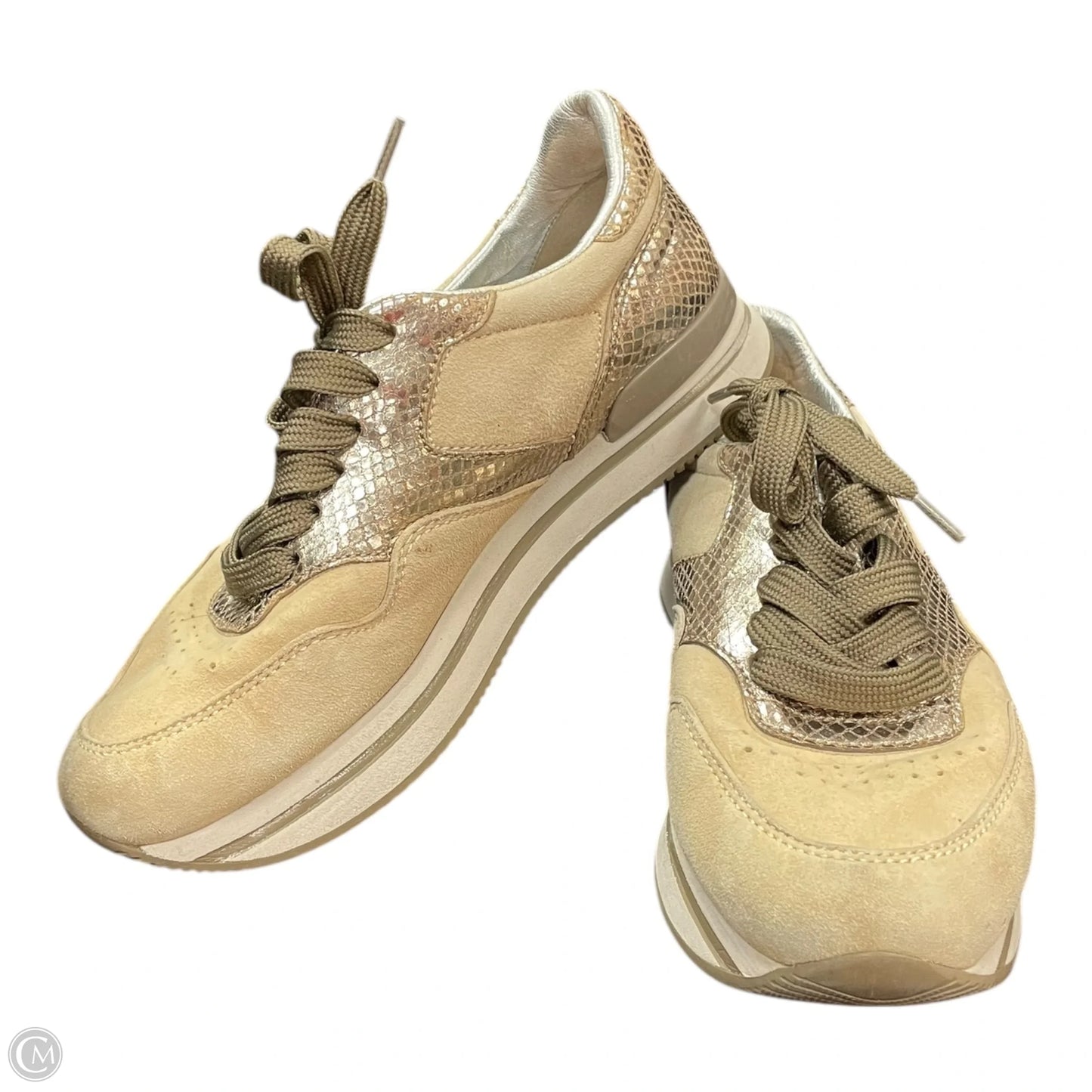 Shoes Sneakers By Cmb In Gold & Tan, Size: 6.5