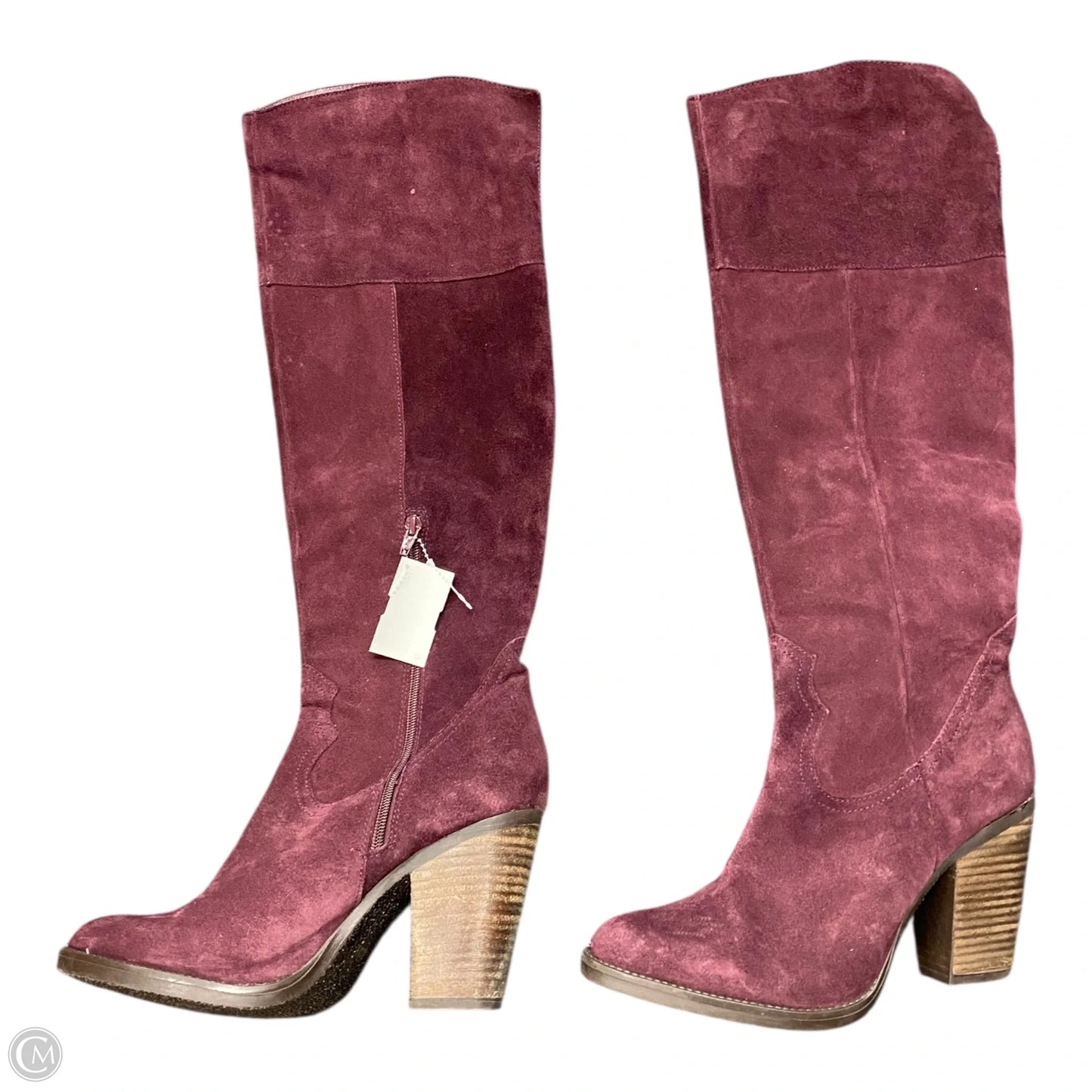 Boots Knee Heels By Cmc In Purple, Size: 11