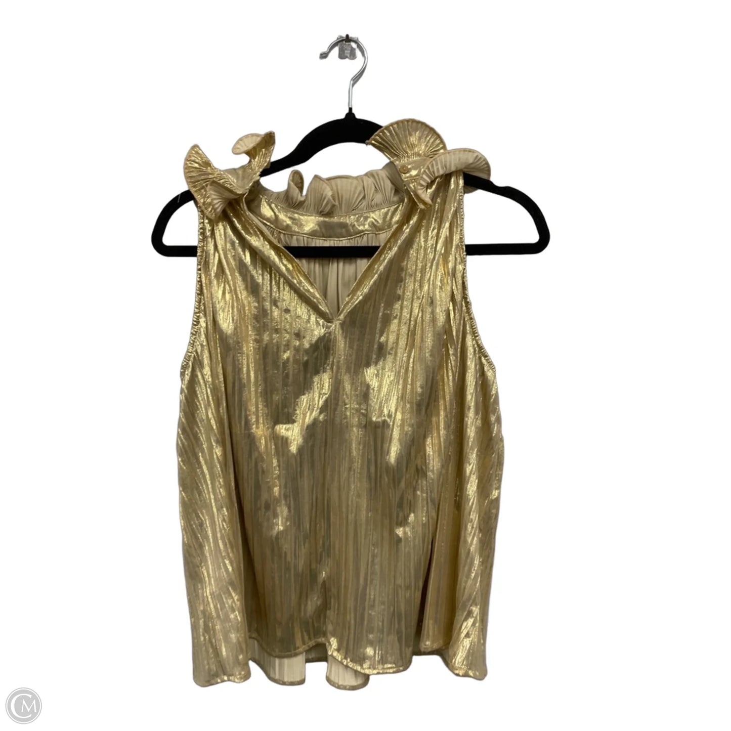 Blouse Sleeveless By Glam In Gold, Size: M