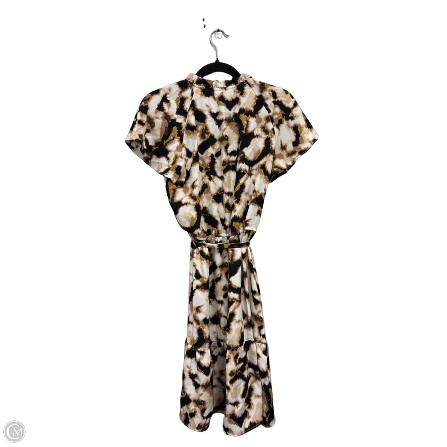 Dress Casual Midi By Morgan Taylor In Brown & Cream, Size: M