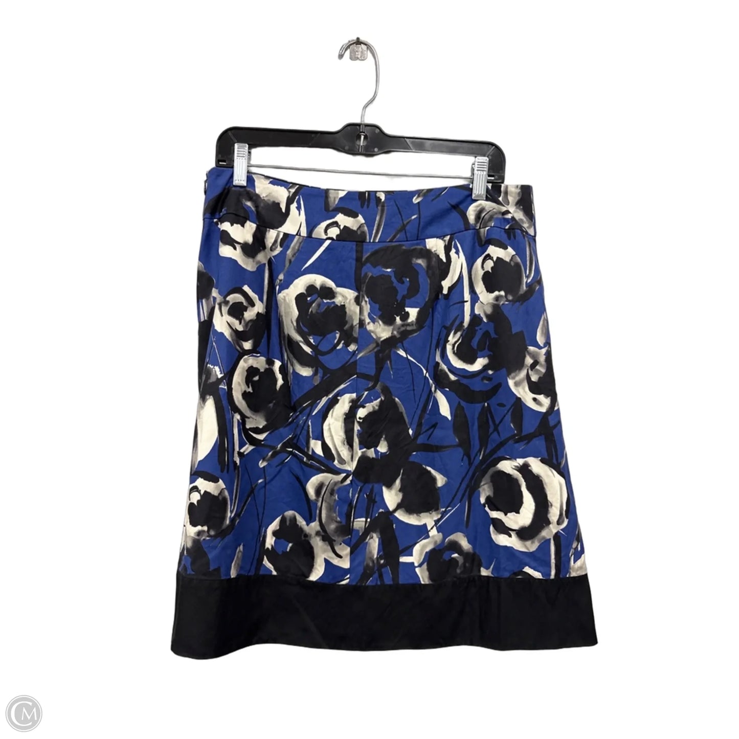 Skirt Midi By Ann Taylor In Black & Blue, Size: 10