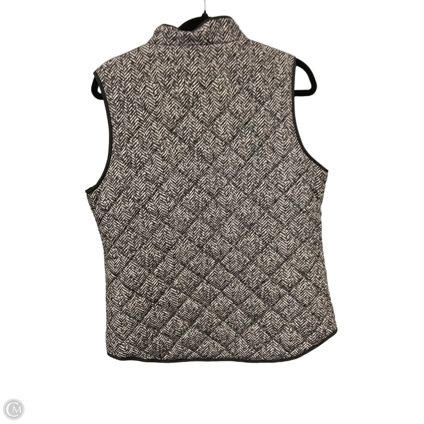 Vest Puffer & Quilted By Catherine Malandrino In Black & Cream, Size: L