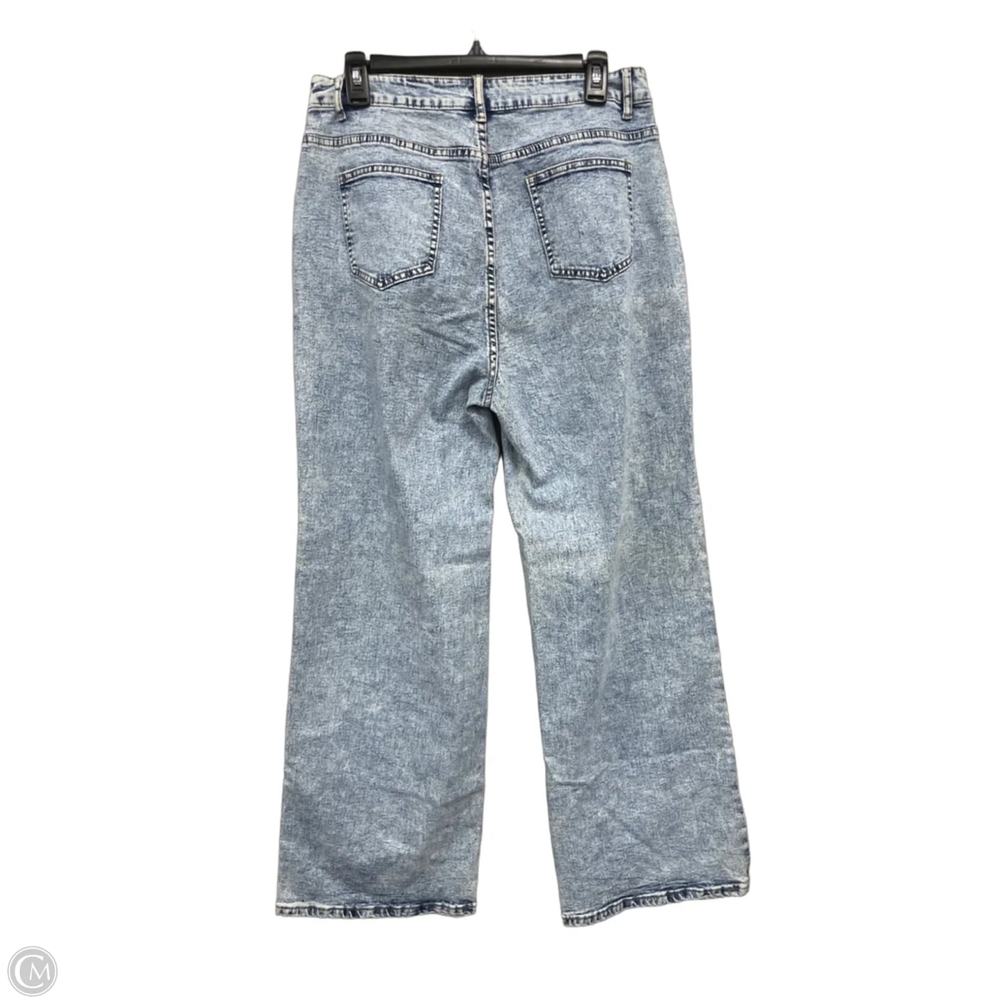 Jeans Wide Leg By Clothes Mentor In Blue & White, Size: L