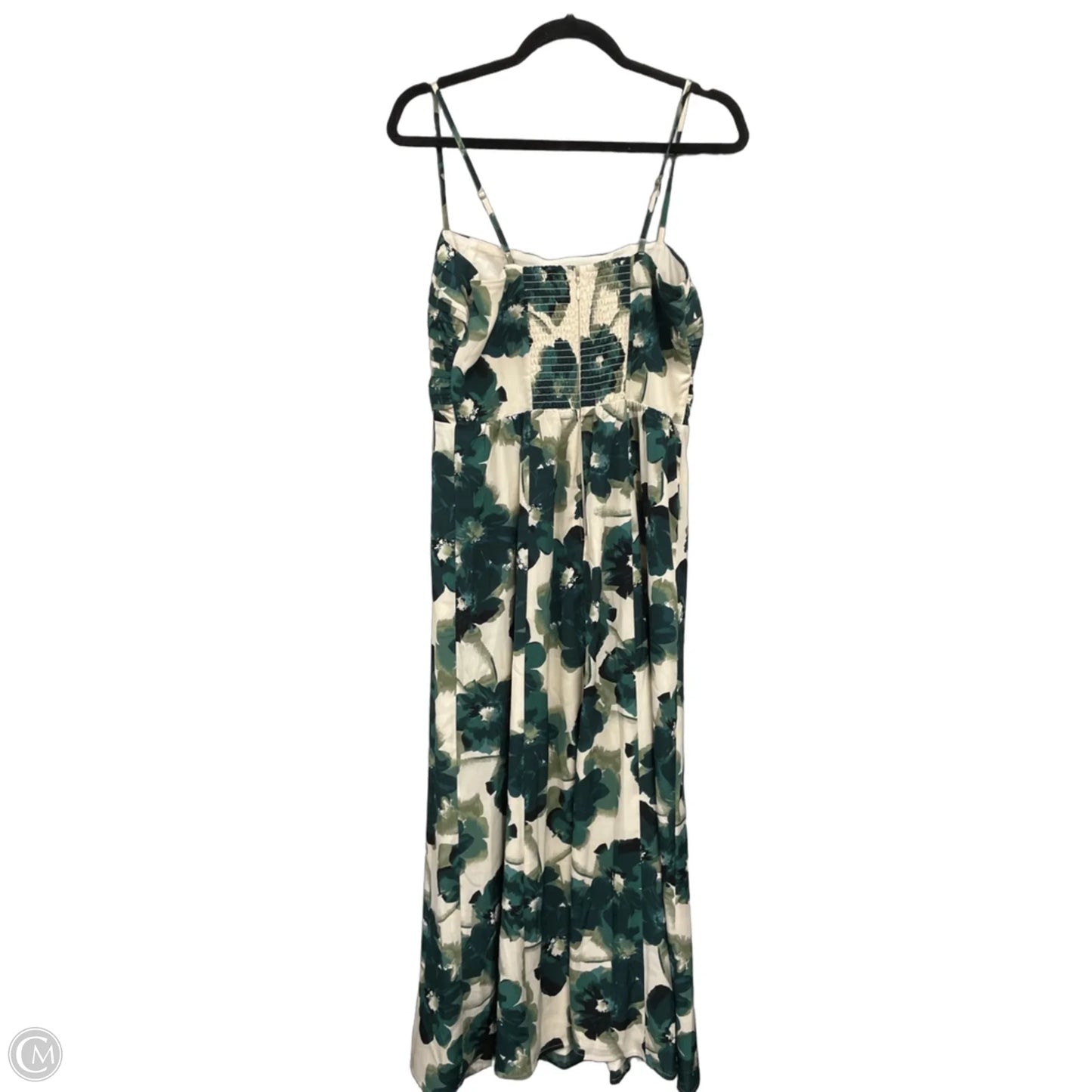 Dress Casual Maxi By Abercrombie And Fitch In Cream & Green, Size: M