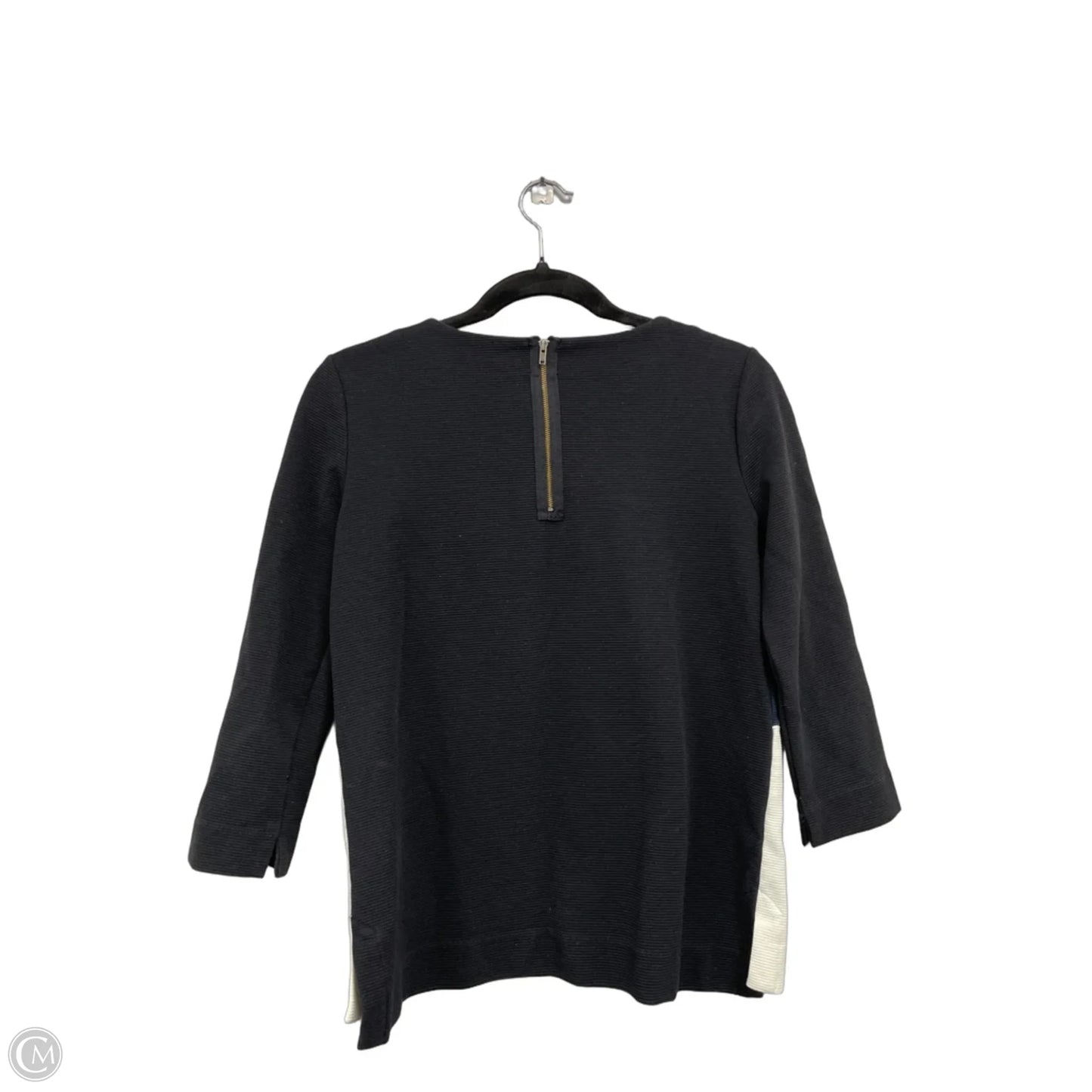 Top 3/4 Sleeve By Madewell In Black & White, Size: S