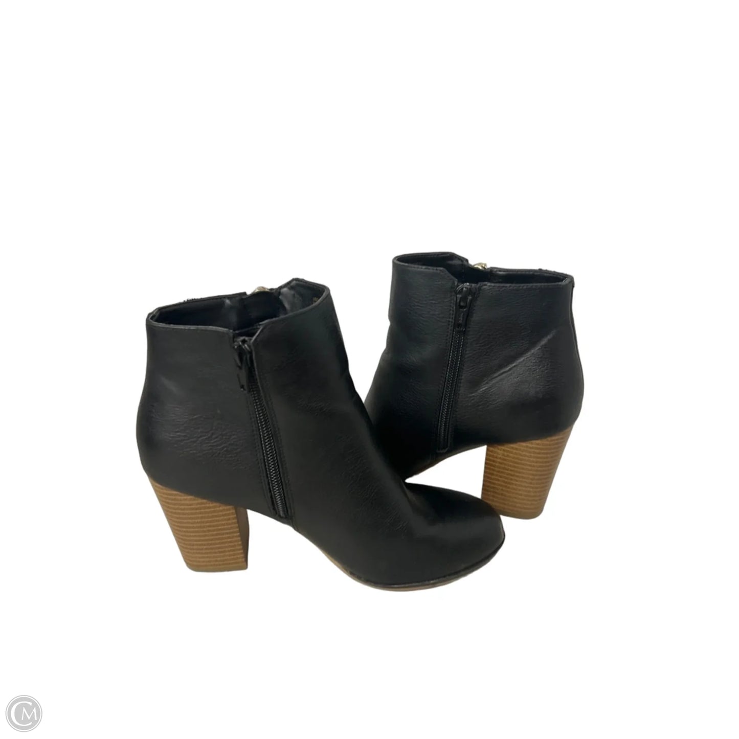 Boots Ankle Heels By Clothes Mentor In Black, Size: 6.5