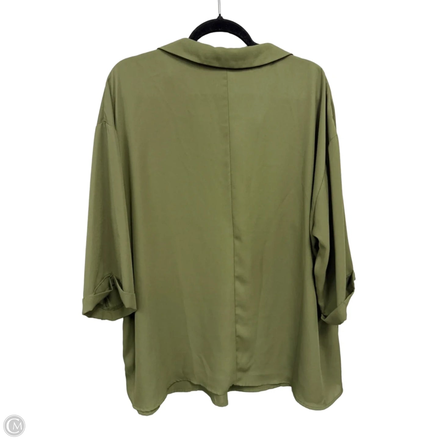 Blouse 3/4 Sleeve By Clothes Mentor In Green, Size: 2x