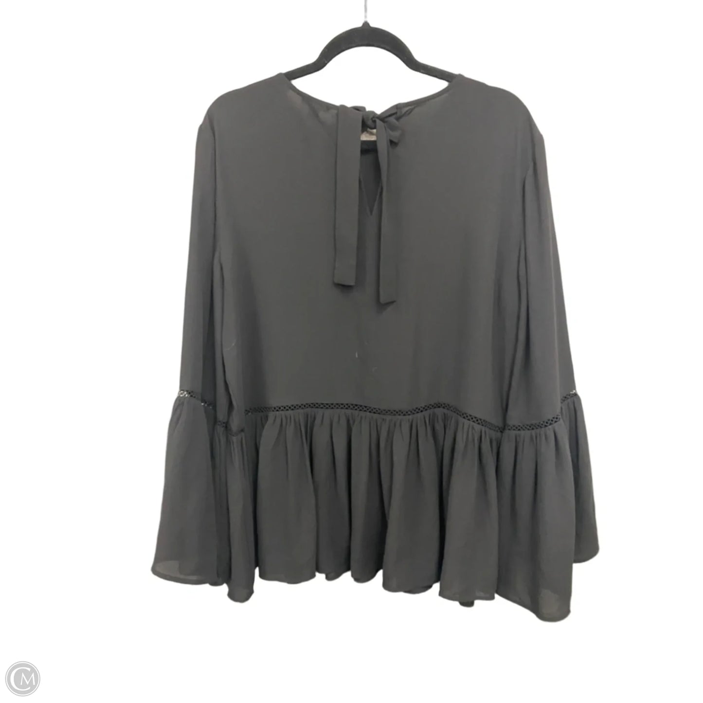 Blouse Long Sleeve By Ann Taylor In Black, Size: L