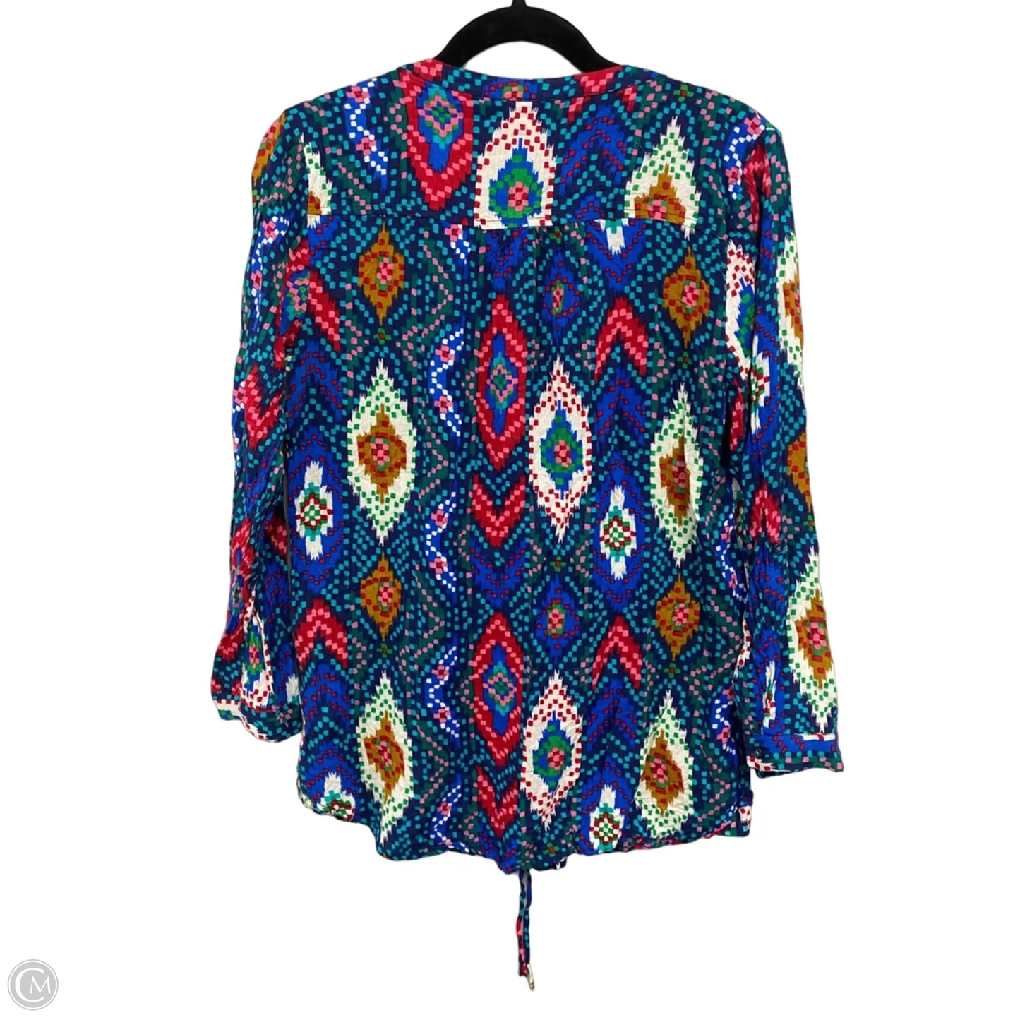 Blouse Long Sleeve By Maeve In Blue & Red, Size: 8