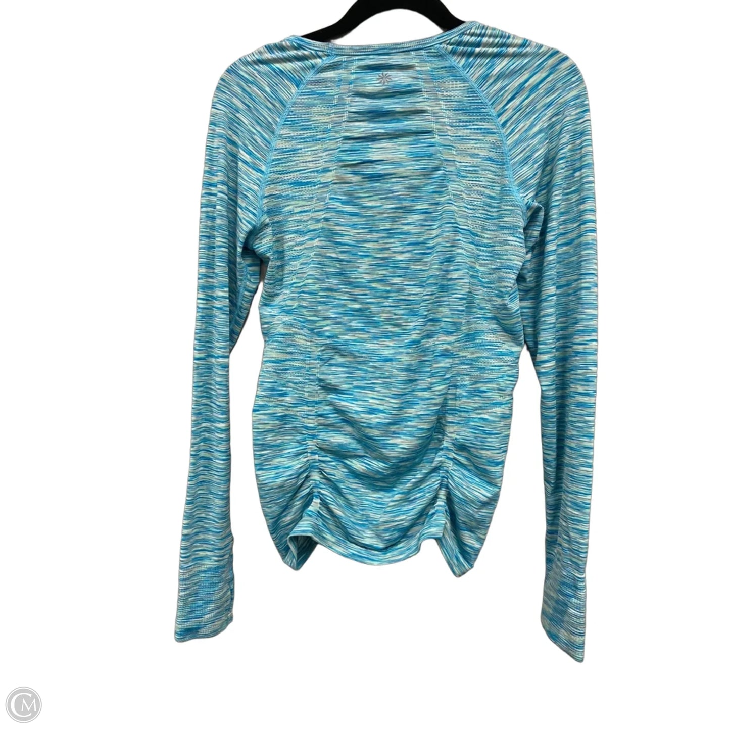 Athletic Top Long Sleeve Crewneck By Athleta In Blue & White, Size: L