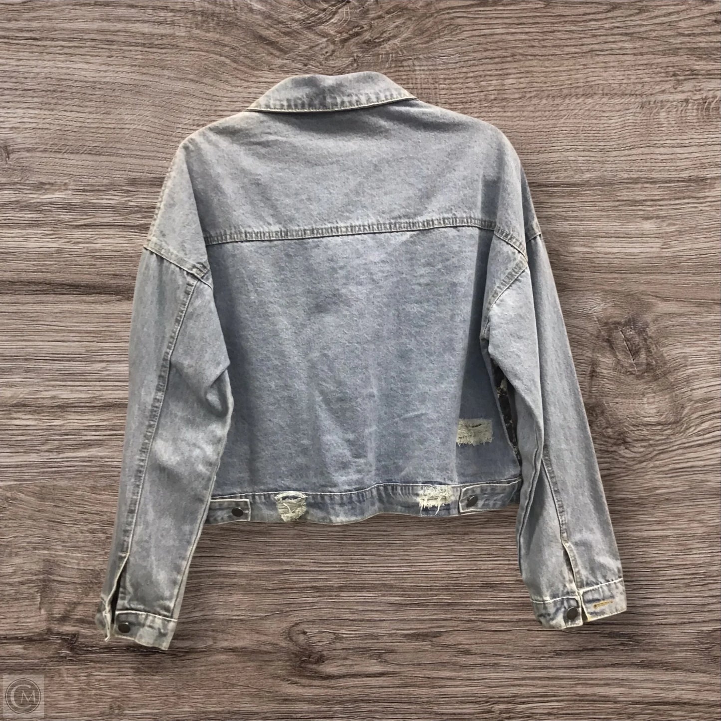 Jacket Denim By Clothes Mentor In Animal Print, Size: L
