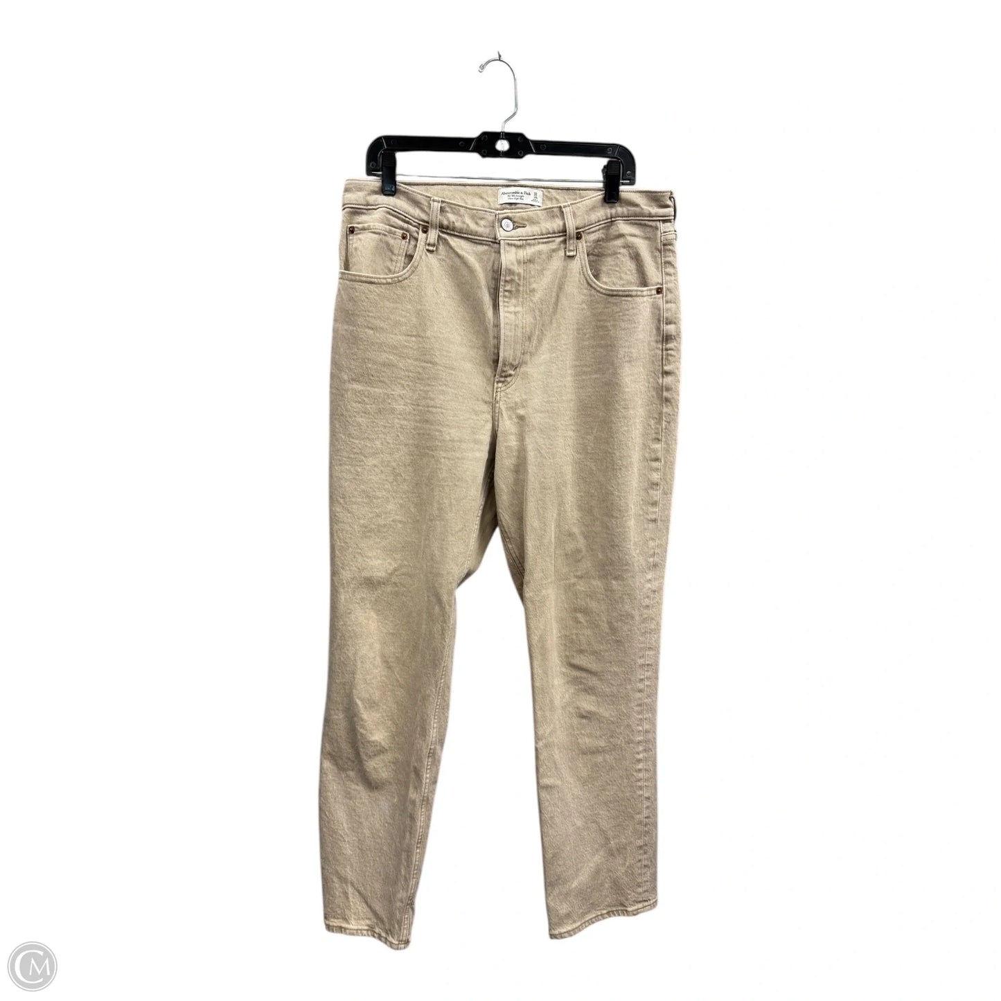 Jeans Straight By Abercrombie And Fitch In Cream, Size: 14