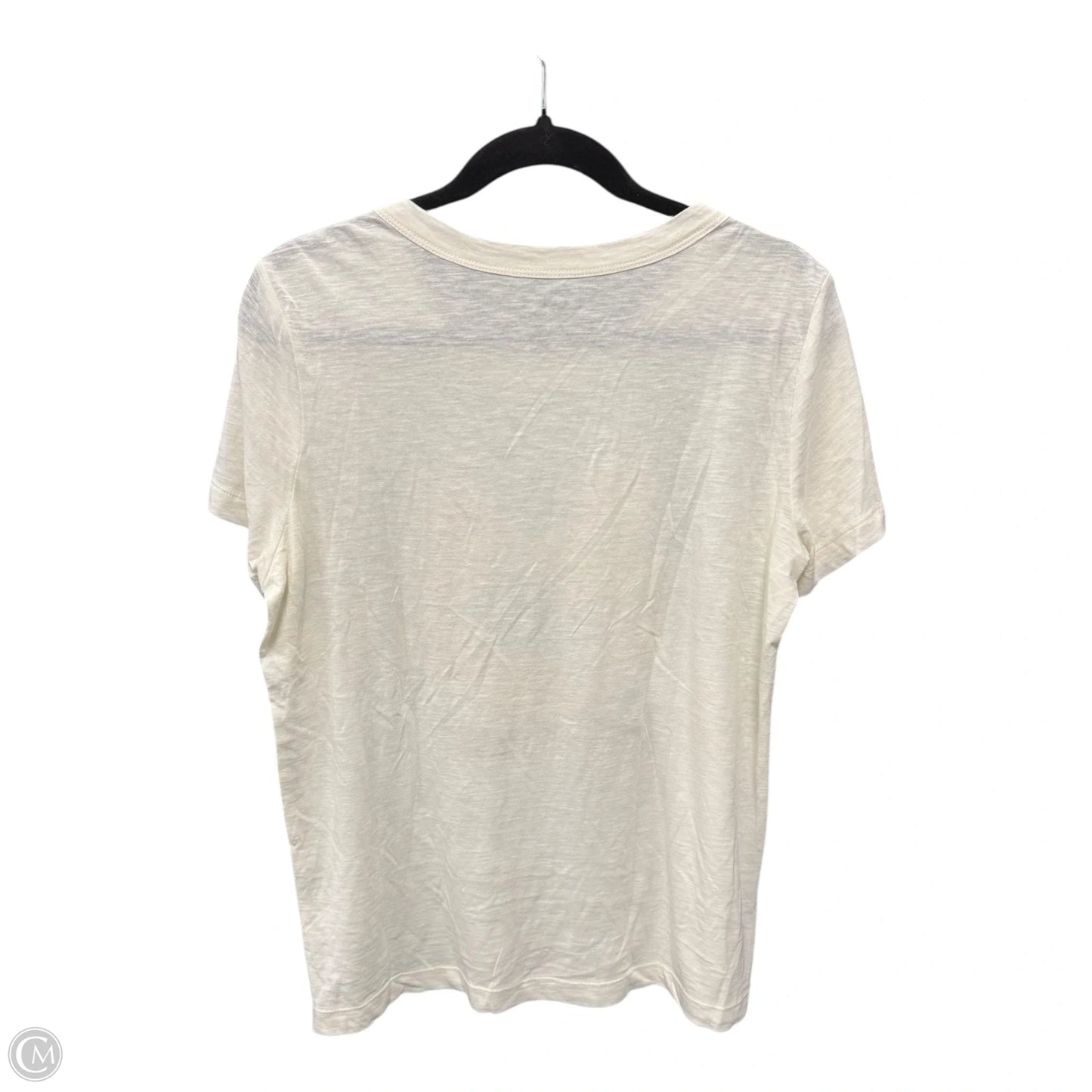 Top Short Sleeve Basic By Loft In Cream, Size: M