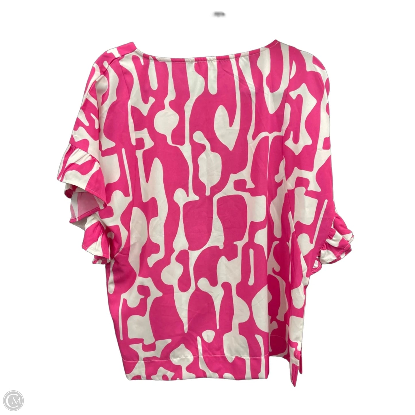 Blouse Short Sleeve By Umgee In Pink & White, Size: S
