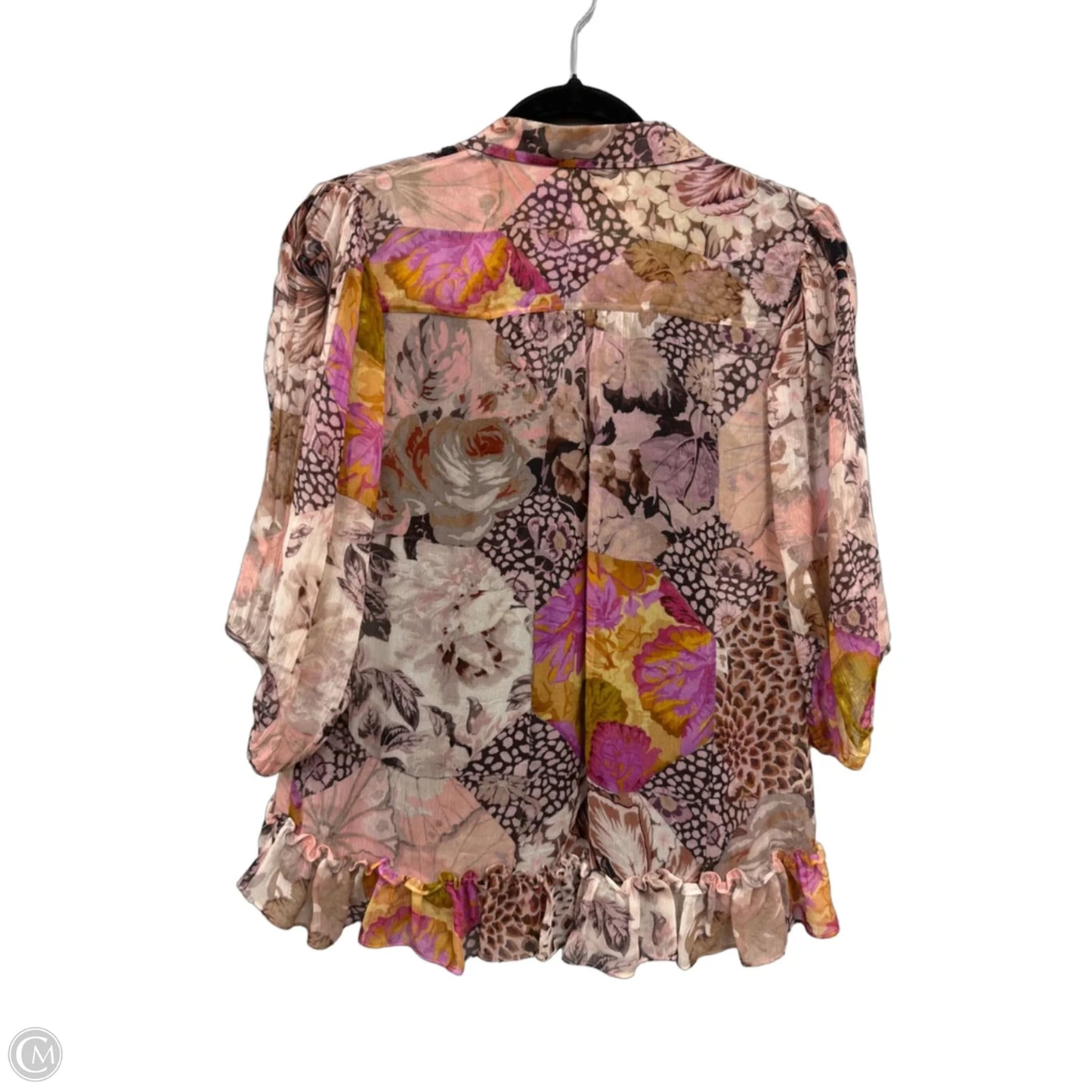 Blouse Designer By Coach In Pink & Purple, Size: 2