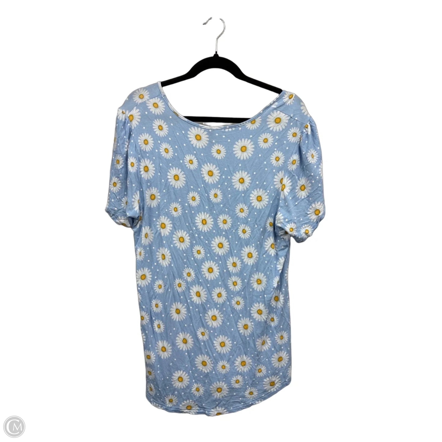 Top Short Sleeve By Clothes Mentor In Blue & White, Size: 30