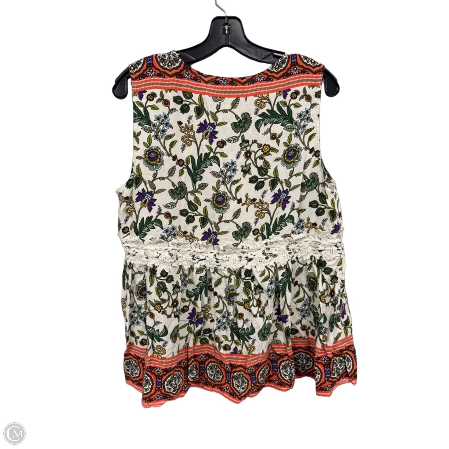 Top Sleeveless By Suzanne Betro In Floral Print, Size: 1x