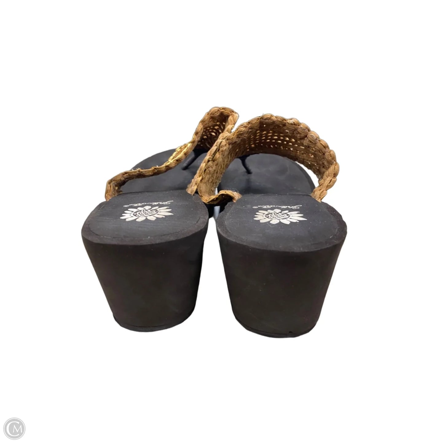 Sandals Heels Platform By Yellow Box In Brown & Yellow, Size: 10