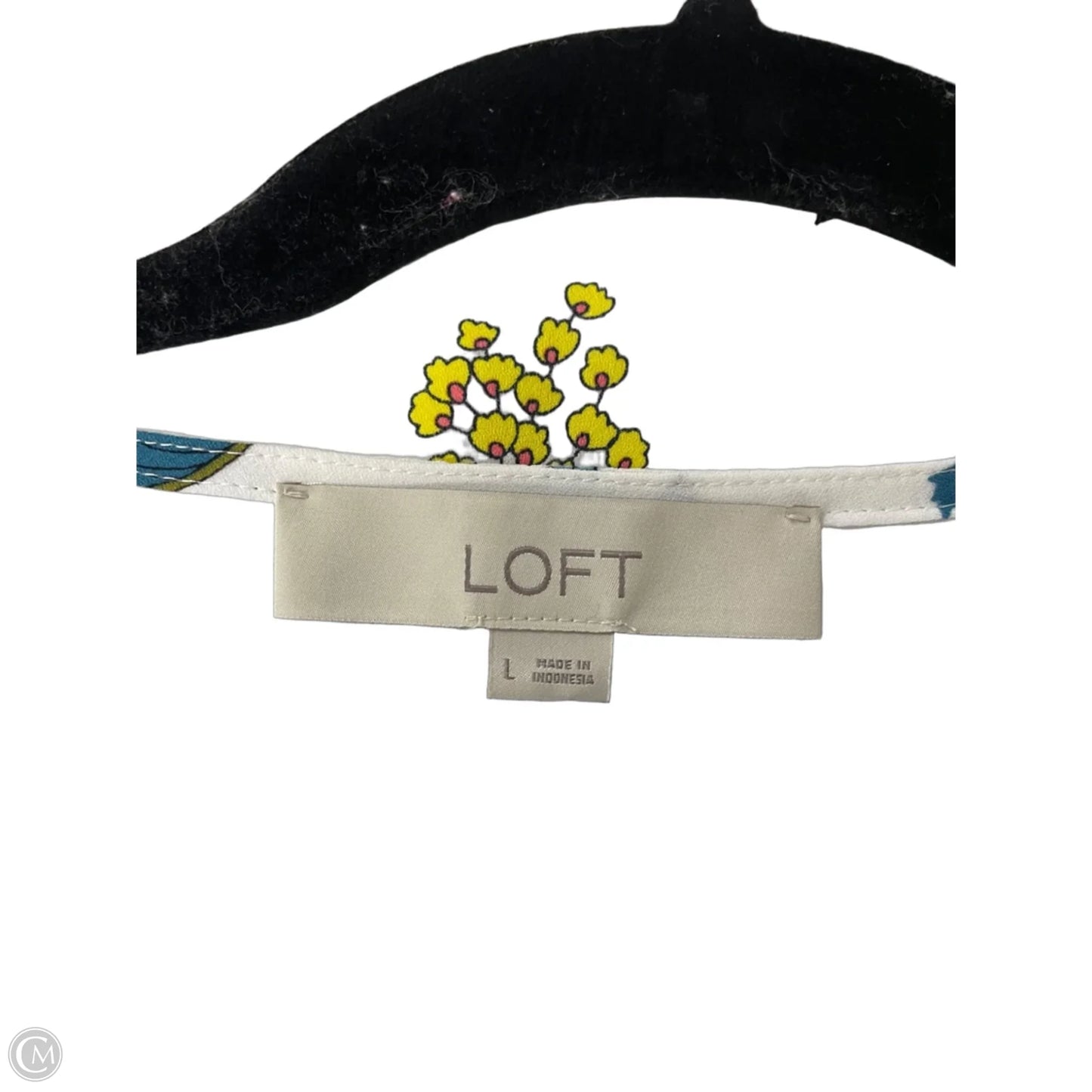 Top Long Sleeve By Loft In Blue & White, Size: L