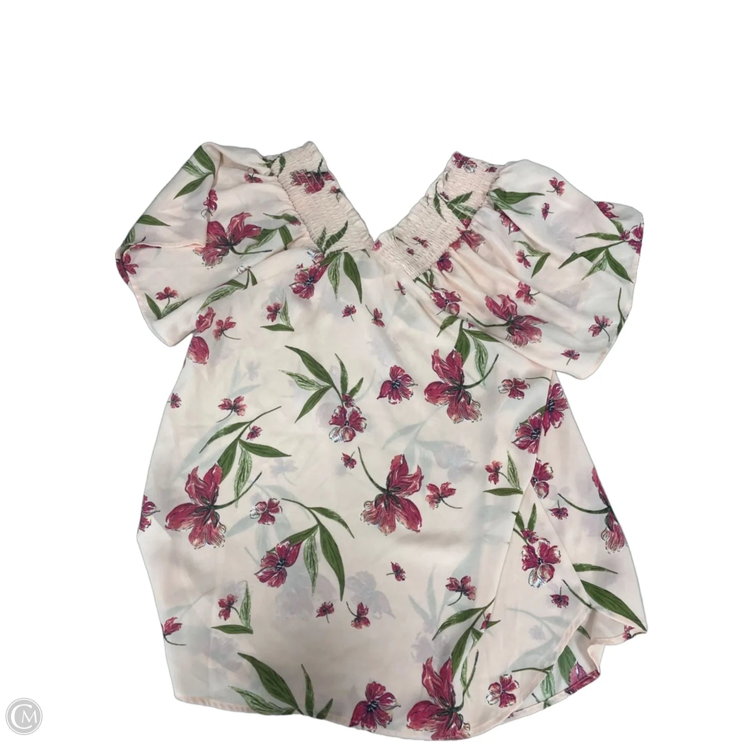 Top Short Sleeve By Pleione In Floral Print, Size: S