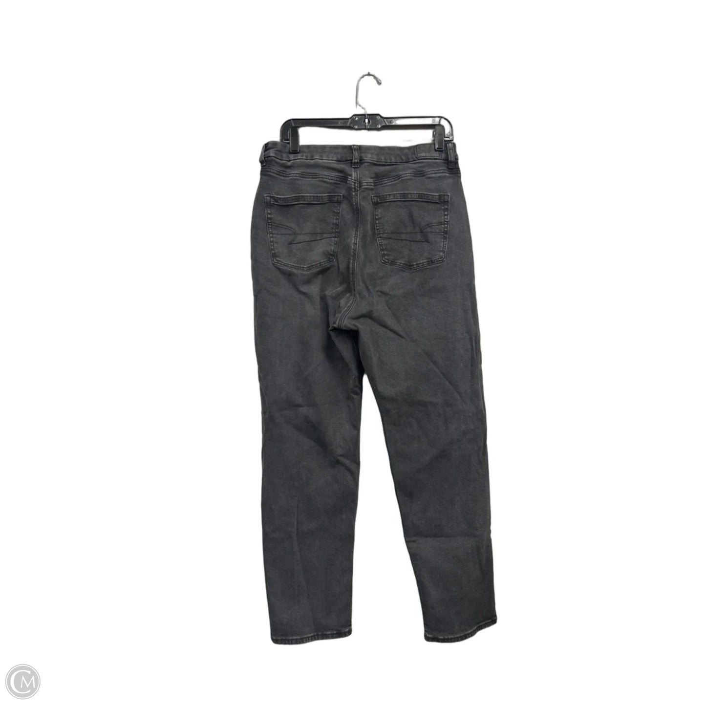 Jeans Straight By American Eagle In Black Denim, Size: 12