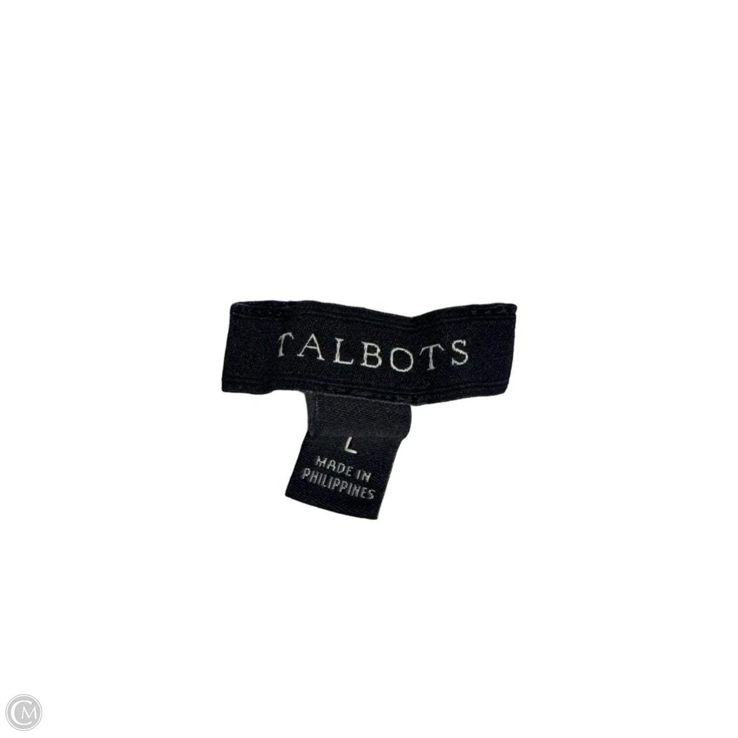 Top 3/4 Sleeve By Talbots In Black & Cream, Size: L