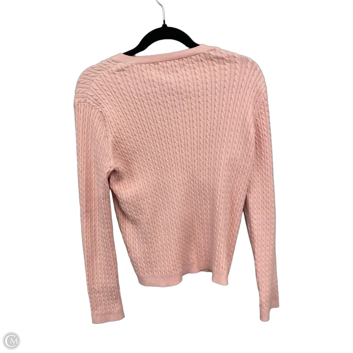 Sweater Cardigan By Lauren By Ralph Lauren In Pink, Size: L