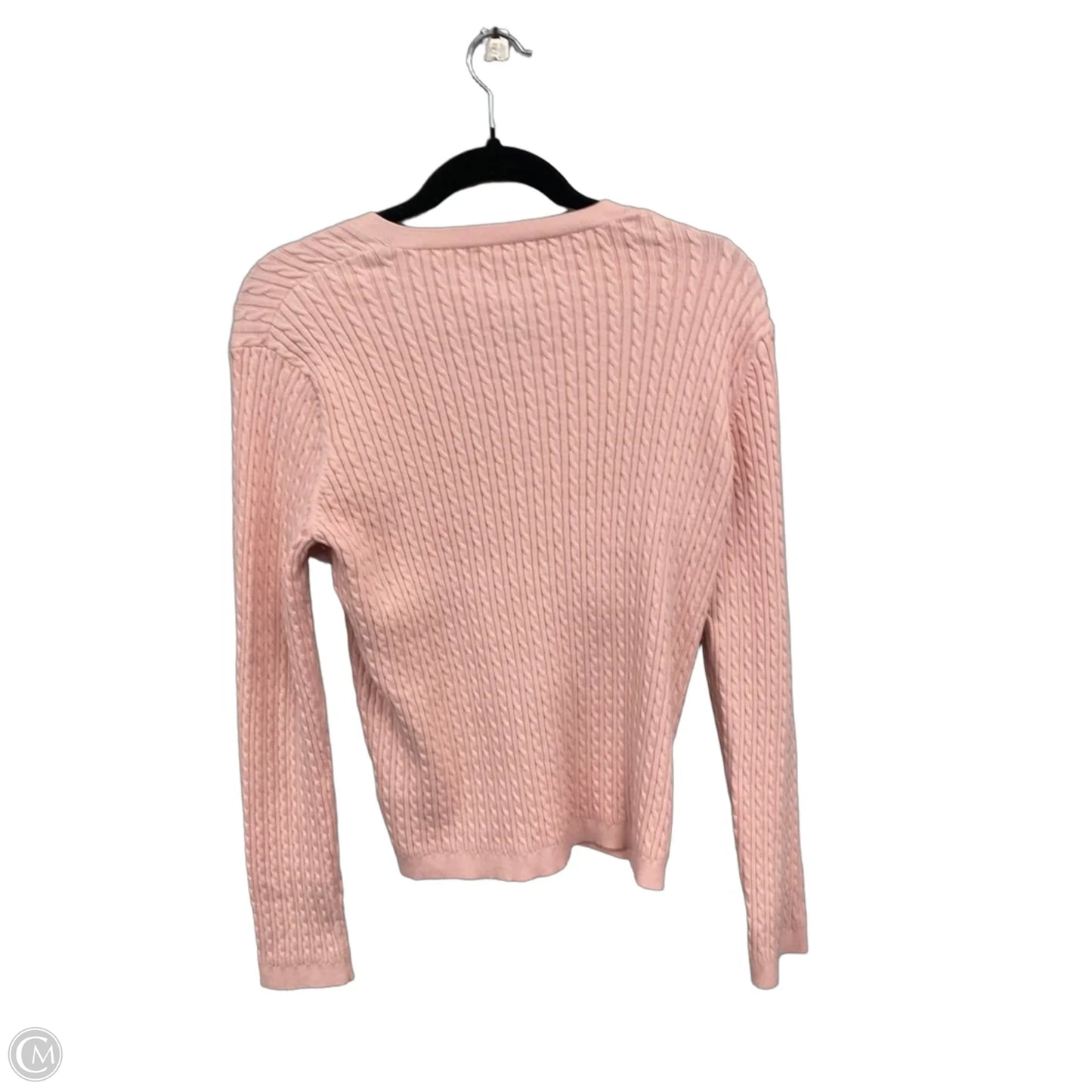 Sweater Cardigan By Lauren By Ralph Lauren In Pink, Size: L