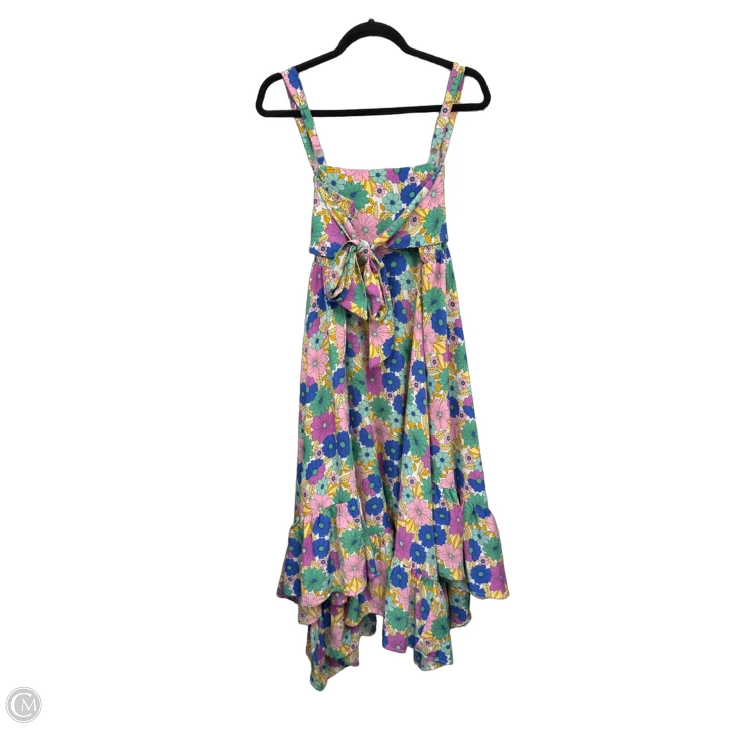 Dress Casual Midi By Easel In Green & Purple, Size: L