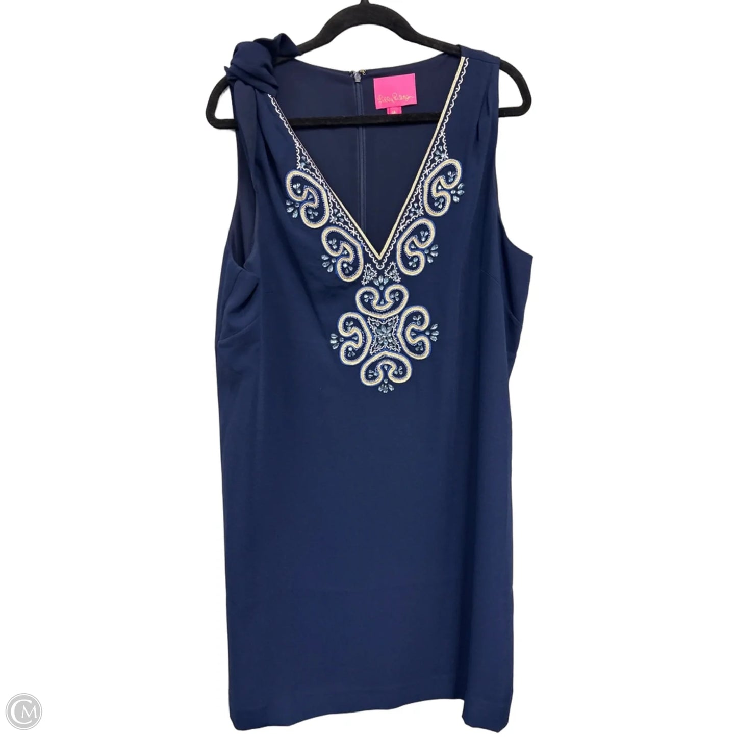 Dress Designer By Lilly Pulitzer In Black & Gold, Size: 16