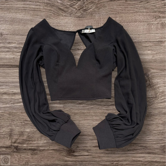 Blouse Long Sleeve By Clothes Mentor In Black, Size: M