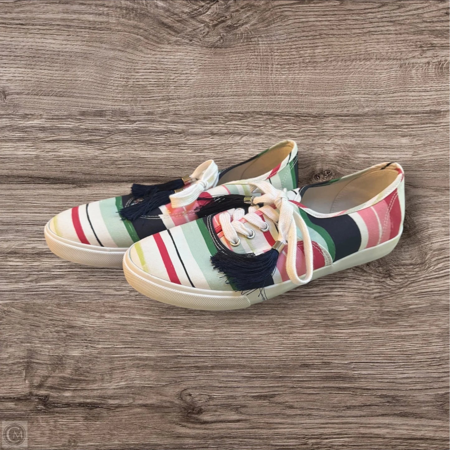 Shoes Sneakers By Crown And Ivy In Striped Pattern, Size: 8