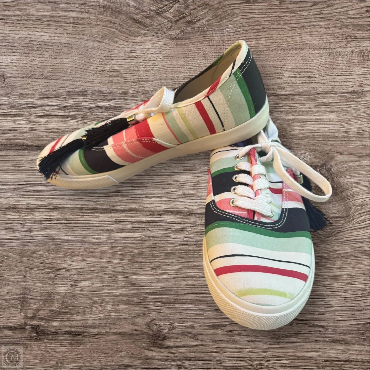 Shoes Sneakers By Crown And Ivy In Striped Pattern, Size: 8