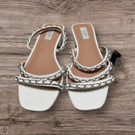 Sandals Heels Block By Clothes Mentor In White, Size: 8