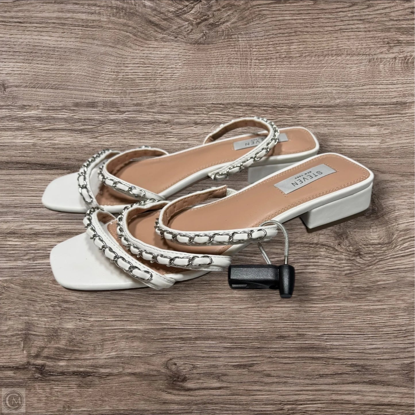 Sandals Heels Block By Clothes Mentor In White, Size: 8