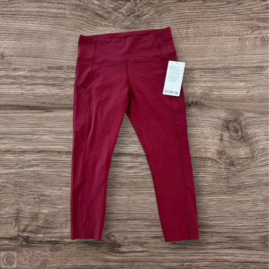 Athletic Capris By Lululemon In Maroon, Size: 10