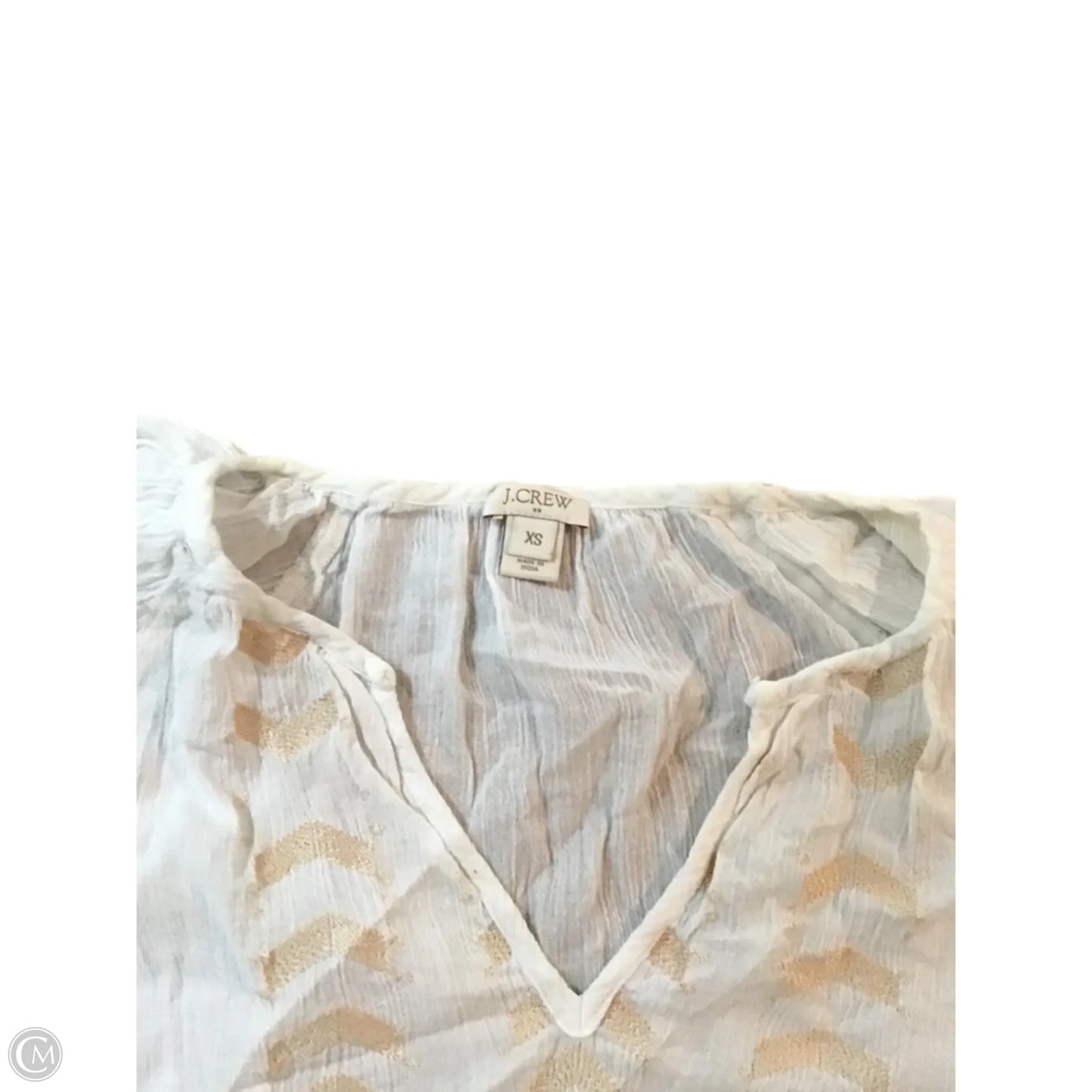 Top Short Sleeve By J. Crew In Tan & White, Size: Xxsp